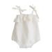 Baby Sling Sling Ruffle Solid Color Linen Rayon Baby Romper For Summer Daily Wear Outfis