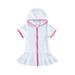 SHIBAOZI Kids Girls Hooded Swimsuit Cover Up Pool Bathing Suit Terry Robe Towel Beach Dress Toddler Baby for Swimwear
