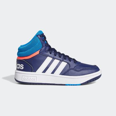 Sneaker ADIDAS SPORTSWEAR "HOOPS MID 3.0 K", Gr. 33, blau (dunkelblau, blau rush, turbo), Textil, Synthetik, sportlich, Schuhe Image