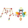 Bieco Spieltrapez | Spielbogen für Babys -Figuren, Rasseln & Fehn Activity-Spieltier Fledermaus – Baby Motorikspielzeug für Kinderwagen, Kinderbett und Babyschale zum Beißen