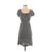 Maurices Casual Dress - Mini Scoop Neck Short sleeves: Gray Dresses - Women's Size Small