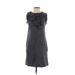 Gap Casual Dress - Shift Crew Neck Sleeveless: Gray Solid Dresses - Women's Size 0