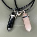 Crystal Necklace Lovers Gift Set For Couples Choice Of Crystal Pendant With Love Heart Magnets
