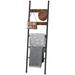 17 Stories 63" Blanket Ladder w/ 4 Hooks Wood/Metal/Manufactured Wood in Brown | 63 H x 17.3 W x 2 D in | Wayfair 8DD6CEA30EB5498FB4DDFC255B867063