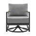 Corrigan Studio® Albertville Swivel Patio Chair w/ Cushions Metal in Black/Gray | 28.5 H x 32 W x 28 D in | Wayfair