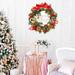 The Holiday Aisle® 11.8" Merry Christmas Wreath For Front Door Artificial Hanging Christmas Wreath w/ Lights (TYPE C) Traditional Faux | Wayfair