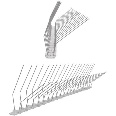 3 Meter (6 x 0,5m) Taubenspikes Dachrinne 2-reihig auf Polycarbonat - hochwertige Lösung für