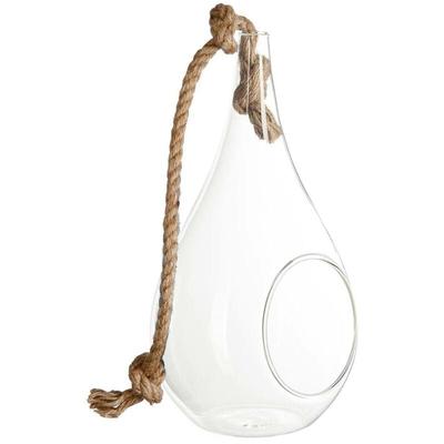 Tropfenvase - Glas und Seil - transparent - H25 cm - Atmosphera créateur d'intérieur