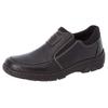 Slipper RIEKER, Herren, Gr. 47, schwarz, Lederimitat, unifarben, klassisch, Schuhe, mit weichem Schaftabschluss