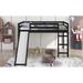 Full Size Low Loft Bed with Slide, Multifunctional Design Wooden Loft Bed Frame with Ladder for Kids Boys Girls, Espresso