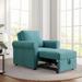 Livingroom Accent Chair 3-in-1 Sofa Bed Chair Convertible Sleeper Chair Bed Modern Adjust Backrest Single Sofa Bed, Teal