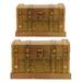 BESTONZON 2pcs Treasure Chest Box Decorative Storage Box Wooden Box Retro Box Jewelry Case