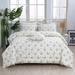 LANPEI 3Pcs Rosette Floral Comforter Set King Vintage Floral Summer Quilt 100% Cotton Fabric with Soft Microfiber Inner Fill Bedding Lightweight Reversible All Season Down Alternative Duvet Insert