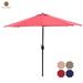 9ft Patio Umbrella Outdoor Umbrella Patio Market Umbrella with Push Button Tilt and Crank(Red)