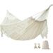 Costyle Boho Hammock Large Double Deluxe Hammock Swing Bed with Carry Bag for Outdoor & Wedding Party Decor Beige (94.5 in)