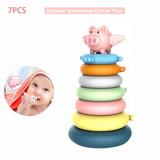 Dosaele 7 Rings Baby Stacking & Nesting Toys for Babies 6 Months and up Old Girls Boys - Toddlers Sensory Educational Montessori Baby Blocks - Developmental Teething Learning Stacker