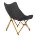 Folding Outdoor Camping Chair Portable Stool Small Folding Stool for Fishing Picnic Barbecue Ultra-Light Aluminum Frame with Wood Grain Trim Black 20.08 x 30.71 x 32.87