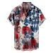 Patriotic Hawaiian Shirt for Men 4th of July American Flag Independence Day Bowling Short Sleeve Button Down Shirt Funny Aloha Beach Tee Shirts Sizes Kids-Adult Unisex Couples