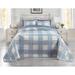 BH Studio Reversible Quilted Bedspread by BH Studio in Blue White (Size TWIN)