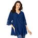 Plus Size Women's Lace Tunic by Roaman's in Evening Blue (Size 34/36)