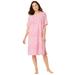 Plus Size Women's Short-Sleeve Sleepshirt by Dreams & Co. in Pink Leopard (Size 3X/4X)