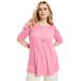 Plus Size Women's Cold-Shoulder Ruffle Tee by June+Vie in Fresh Pink (Size 22/24)