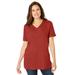 Plus Size Women's Faux Suede Tee by Woman Within in Red Ochre (Size 3X)