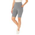 Plus Size Women's Pocket Bike Short by Woman Within in Medium Heather Grey (Size M)