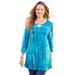 Plus Size Women's Seasonless Swing Tunic by Catherines in Waterfall Painterly Plaid (Size 4X)