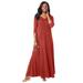 Plus Size Women's Double-V Maxi Dress by Jessica London in Red Ochre (Size 20 W)