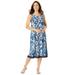 Plus Size Women's Reversible Dress by Woman Within in Navy Watercolor Bouquet (Size 3X)