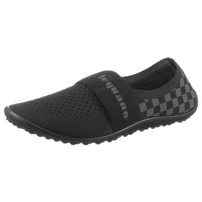 Barfußschuh LEGUANO "CHESS", Herren, Gr. 41, schwarz (schwarz, grau), Textil, sportlich, Schuhe Barfußschuh Slipper, Sli