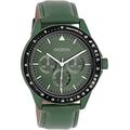 Oozoo Timepieces Men's Watch | Men's Watch with Leather Strap | High-Quality Watch for Men | Elegant Analogue Men's Watch in Round, Green, groß, Strap.