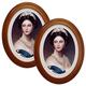 GRRONZEE 2 Pack Oval Picture Frame 5x7 Brown Oval Photo Frames, 5 by 7 Oval Wall Picture Frame Photo Frame for Home Decor, Photo Gallery