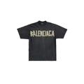 Balenciaga Tape Type Medium Fit T-shirt Black Faded