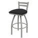 Holland Bar Stool 411 Jackie Low Back Swivel Bar & Counter Stool Upholstered/Metal in Gray/Black | Bar Stool (30" Seat Height) | Wayfair 41130AN018