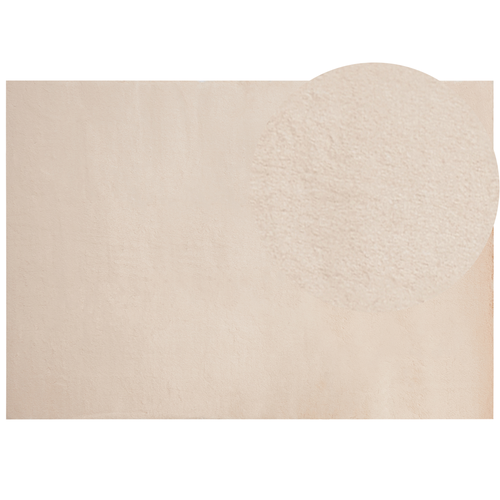 Teppich aus Kaninchenpelz Beige Künstlicher Polyesterpelz 160 x 230 cm weicher zotteliger Hochflorteppich