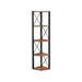 5 Tier Corner Shelf, 63 Inch Tall Bookshelf, Corner Storage Rack, Corner Shelf Stand - Rustic Brown and Black