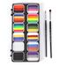 Gecheer Watercolor Paint Palette Set 30 Colors Set Professional Face Split Cakes with 2 Brush & Non Toxic Activated Face and Body Painting Makeup Facepaints for Party Art Supplies