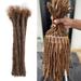 Honey Blonde Human Hair Dreadlock Extensions AONKIA 0.8cm width 8 Inch 30 Roots Loc Extensions Human Hair for Women/Men Full Handmade Permanent Dreadlock Extensions Can Be Dyed Bleached Curled and Cut
