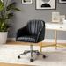 Lucia Mid-century Faux Leather Office Chair with Channel Tufted Design by HULALA HOME
