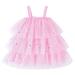 ZRBYWB Toddler Girls Dress Sleeveless Star Sequin Tulle Ruffles Princess Dress Dance Party Dresses Clothes Summer Clothes