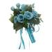 Home Decoration Other Decoration Wedding Bouquets Rose Bridal Bouquets For Bride Artificial Flower Bouquet For Wedding Bridesmaid Bouquets With Silk Ribbon Valenti For Bride Champagne White Blue