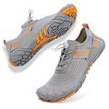 Topwolve Men's women's aqua shoes, barefoot shoes, trail running shoes, quick drying, swimming shoes, bathing shoes, water sports shoes, beach shoes, outdoor fitness shoes, gray, 11 UK