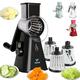 FAVIA Rotary Cheese Grater with Handle - Vegetable Shredder with 3 Stainless Steel Drum Blades, Round Mandoline Slicer Nuts Grinder, BPA Free Dishwasher Safe (Black)