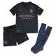 Puma Kids' MCFC Away Mini-Kit with Sponsor Logo with Socks with Hanger Tee, Black-Dark Denim, 98