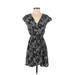 Gap Casual Dress - Mini Plunge Short sleeves: Black Dresses - Women's Size X-Small