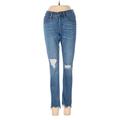 Madewell Jeans - Low Rise Skinny Leg Denim: Blue Bottoms - Women's Size 23 Petite - Distressed Wash