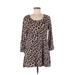 Slinky Brand Casual Dress: Brown Animal Print Dresses - Women's Size Medium