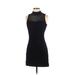 Rampage Cocktail Dress - Sheath Mock Sleeveless: Black Print Dresses - Women's Size 2